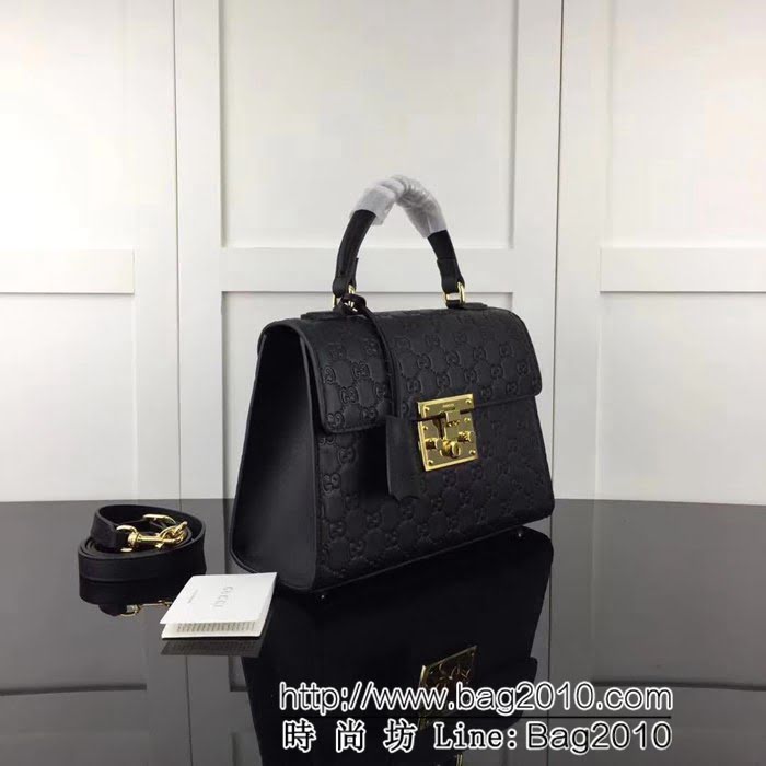 GUCCI古馳原單 新款專櫃品質原單皮質453188 克色全皮壓花手提單肩斜挎包 HY1026
